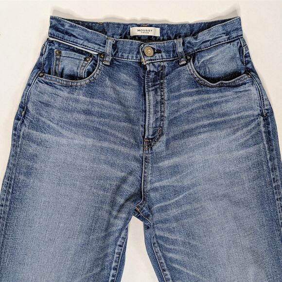 Moussy Vintage Evelyn Cropped Straight 29 High Rise Raw Hem '90s Aesthetic - Picture 4 of 10